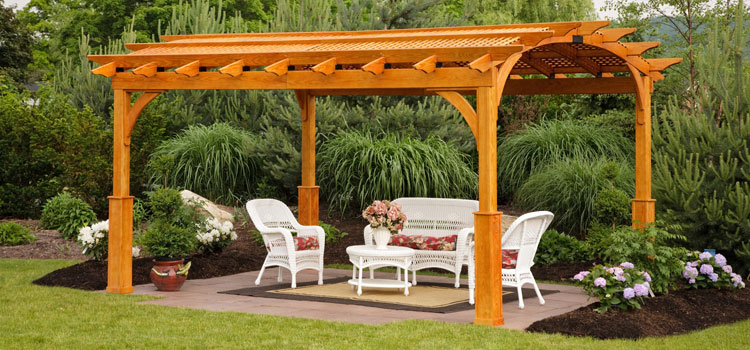 Cedar Wood Pergola Installation in San Marino, CA